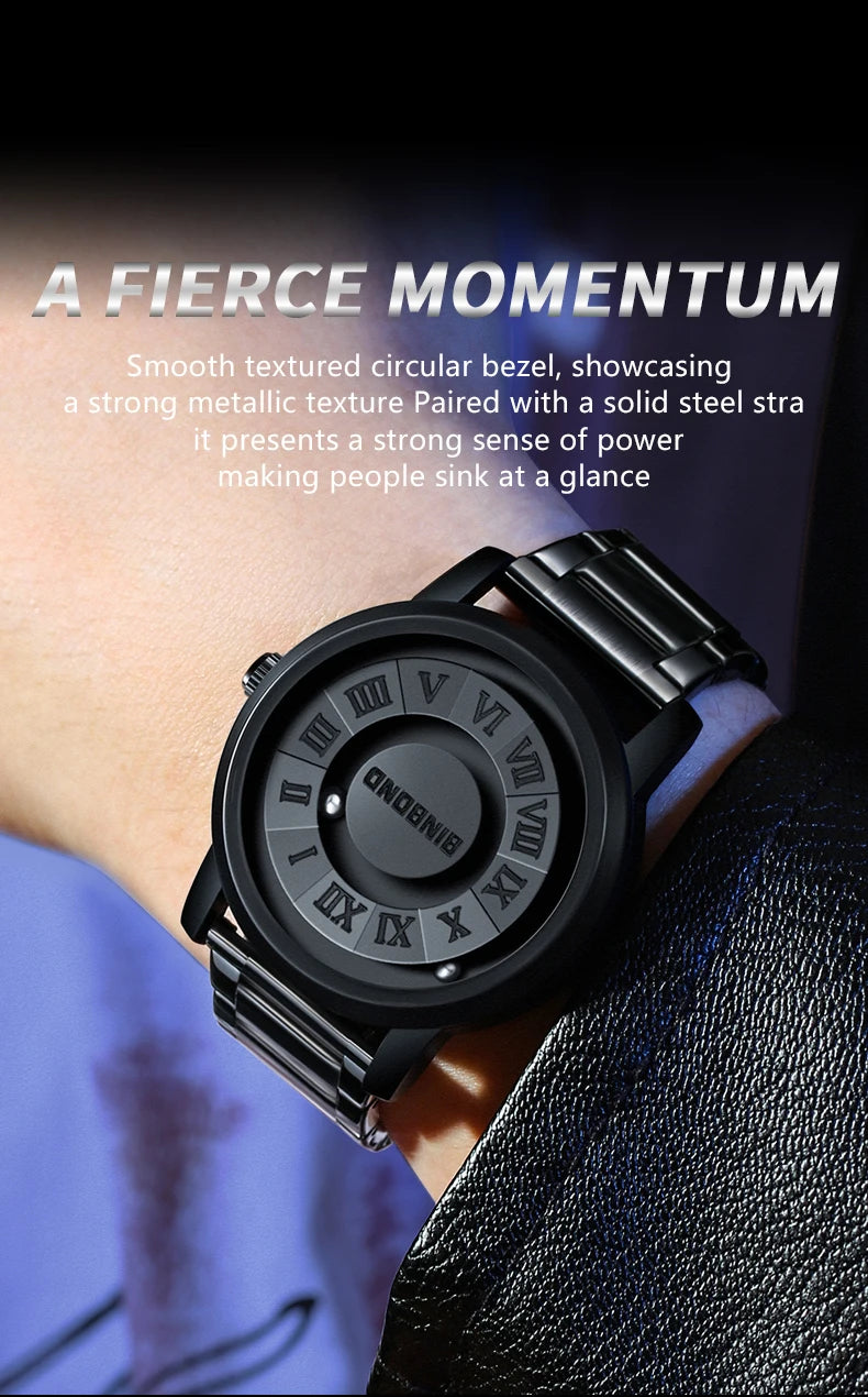 BINBOND Men Quartz Watches Top Brand Luxury Stainless Steel Waterproof Hollow Out Stainless steel Wristwatches Relogio Masculino