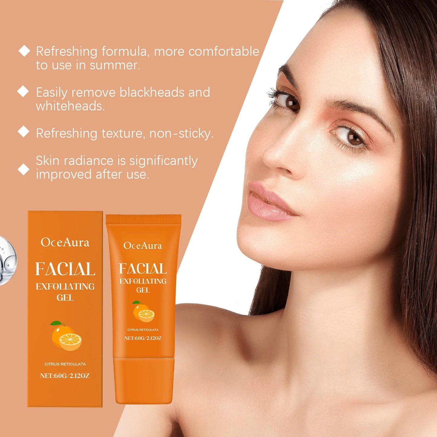 Facial Exfoliating Cream Clear Pores Shrink Improve Dullness Fade Dark Spot Soften Cuticle Remove Dirt Grease Face Cleansing Gel