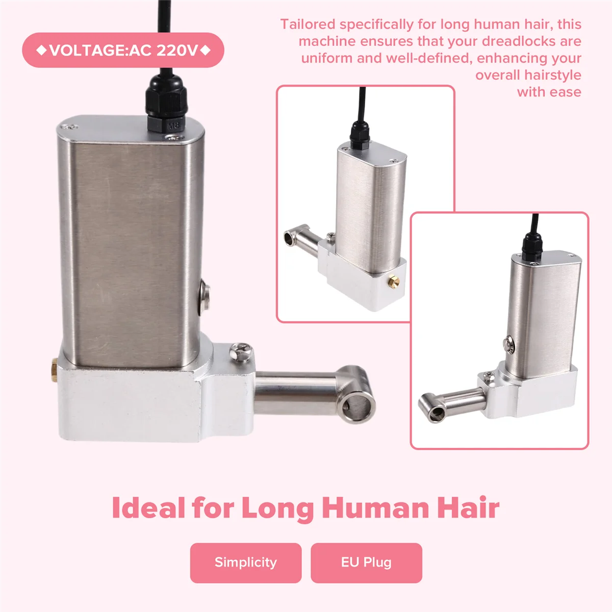 NEW Instant Dreadlocks Hair Making Machine Easy DIY Semi-Automatic Dreadlock Machine for Long EU Plug