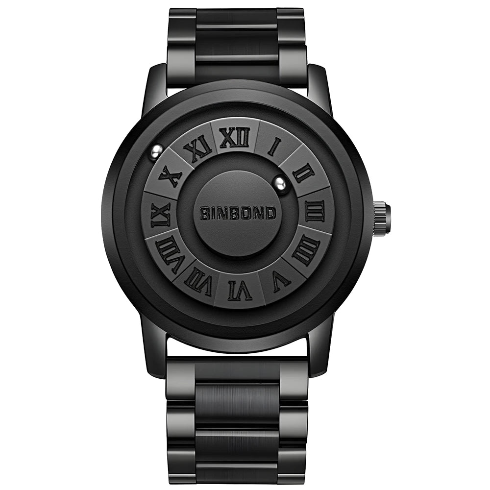 BINBOND Men Quartz Watches Top Brand Luxury Stainless Steel Waterproof Hollow Out Stainless steel Wristwatches Relogio Masculino