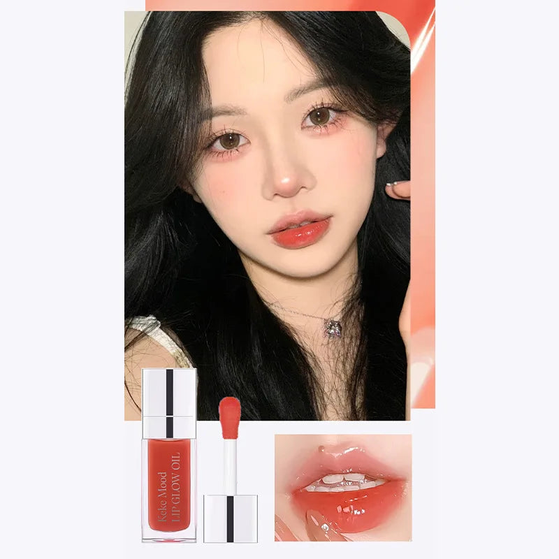 Clear Crystal Lip Gloss Oil,Hydrating Plumping Lipstick,Tinted Lip Plumper,Water Glow Moisturizing Lipgloss,Long-lasting Makeup