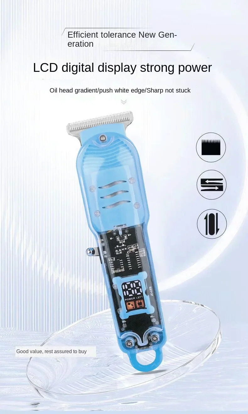 Professional Hair Cutting Machine Rechargeable Transparent Electric Hair Trimmers For Men Cordless Hair Cut Machine