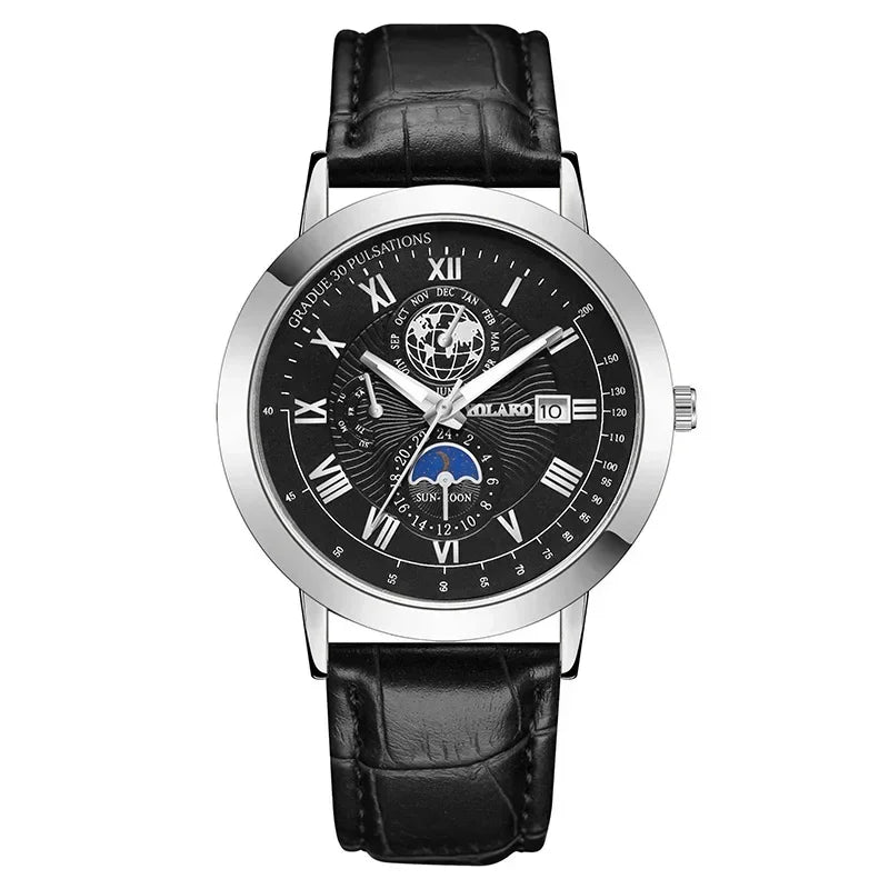 New men's quartz watch Leather Mens Luxury Business gentlemanliness Quartz Wrist Watch for Business activity