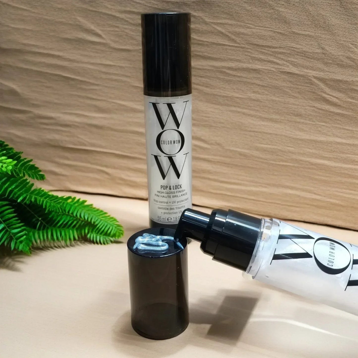 WOW Pop + Lock Anti-frizz Care Gloss Essence Cream Styling Natural And Soft Lotion 55ML