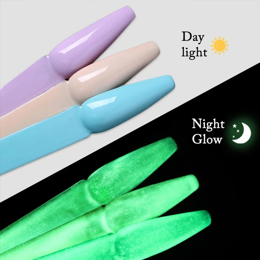 XEIJAYI 1PC 15ML Glow in the Dark Gel Nail Polish - Luminous Top Coat for Home Salon Manicure and DIY - Long-Lasting and Durable