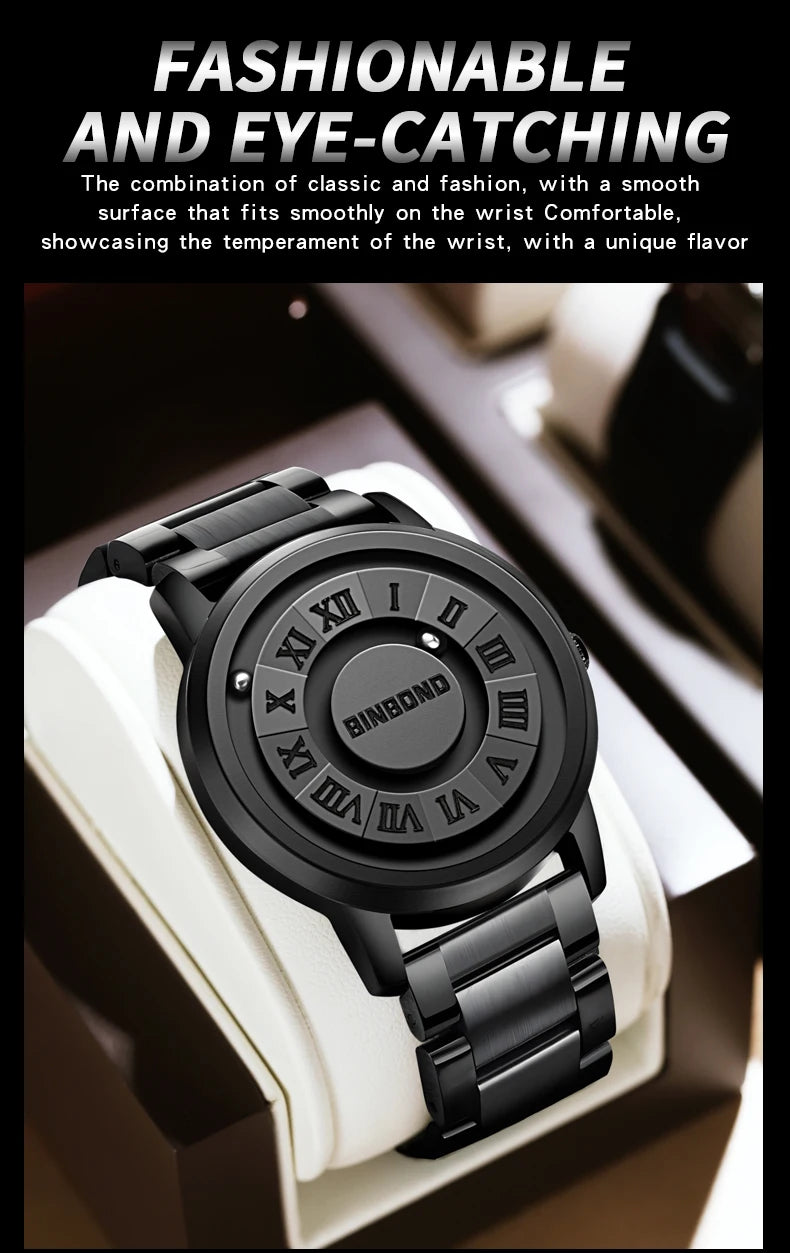 BINBOND Men Quartz Watches Top Brand Luxury Stainless Steel Waterproof Hollow Out Stainless steel Wristwatches Relogio Masculino