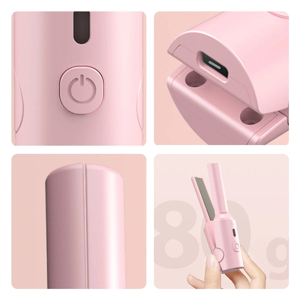 Portable Hair Straightener Small Hair Curling Machine Multifunctional Straight Hair Splint Straight Hair and Curly Hair USB Plug