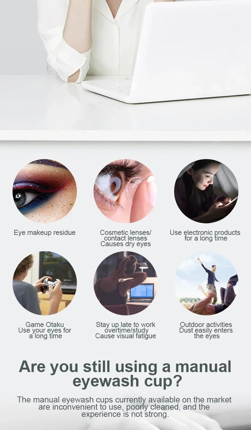 Electric 3in1 Eye Care Ultrasonic Eye Wash Water Sonic Wash Water Relieves Fatigue, Moisturizes S and Beautifies S