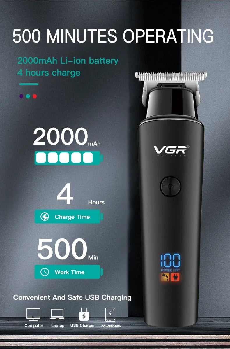 VGR Hair Cutting Machine Electric Hair Clipper Professional Beard Hair Trimmer Face Haircut Mustache Barber Trimer For Men V-937