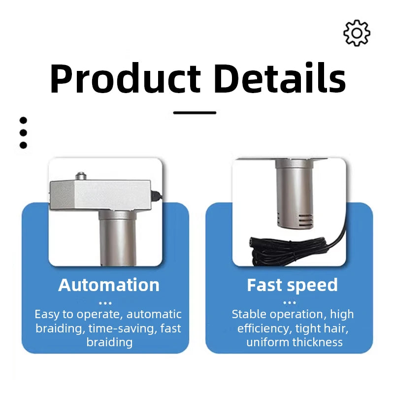 Portable Automatic Braiding Machine Electric Hair Tools Fast Braiding Machine For DIY Hair Styling Dreadlocks Braiding