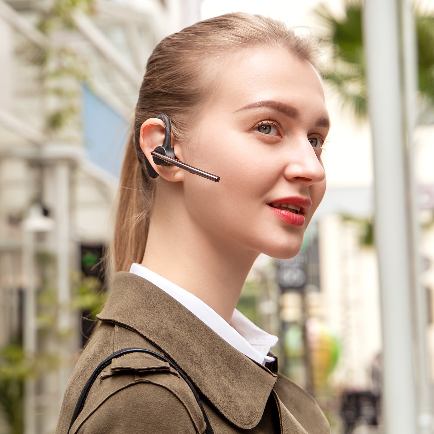 ProSound Bee Wireless Earphones - 24 Hours Talk Time, 270° Rotatable, Dual Microphone, Noise Cancelling, Crystal-Clear Sound, Sweat-Resistant, Easy Pairing for Mobile Phone, Android, Driver, Business, Office