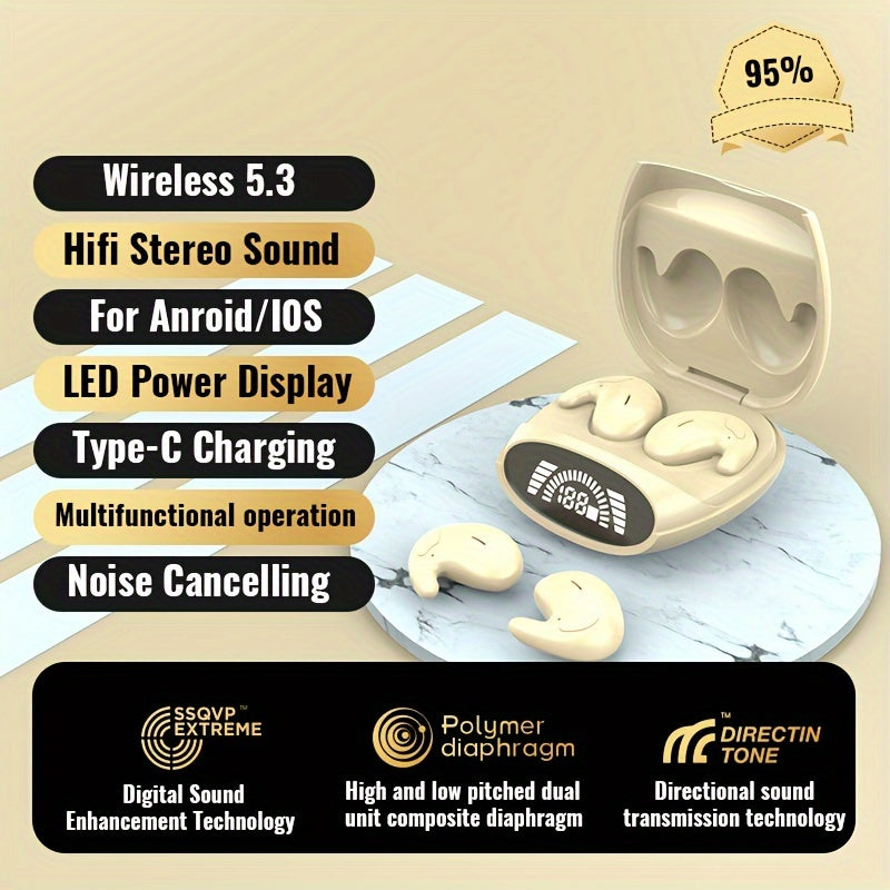 New Ultra-thin And Ultra Small Sleep Earphones With Invisible Dual Ear High-definition Call HIFI Sound Effect, Heavy Bass Running, Listening To Music, Male, Female, Adult, And Child Universal Birthday Gifts