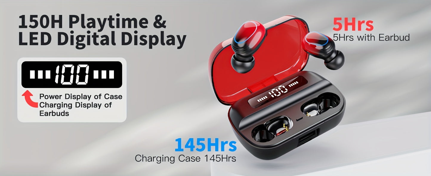 ProSound Wireless Earbuds - Waterproof Stereo Earphones with In-Ear Touch Control, Deep Bass, and Crystal-Clear Microphone for Sports, Gaming, Running, and Everyday Use - Sweat-Resistant and Lightweight Design