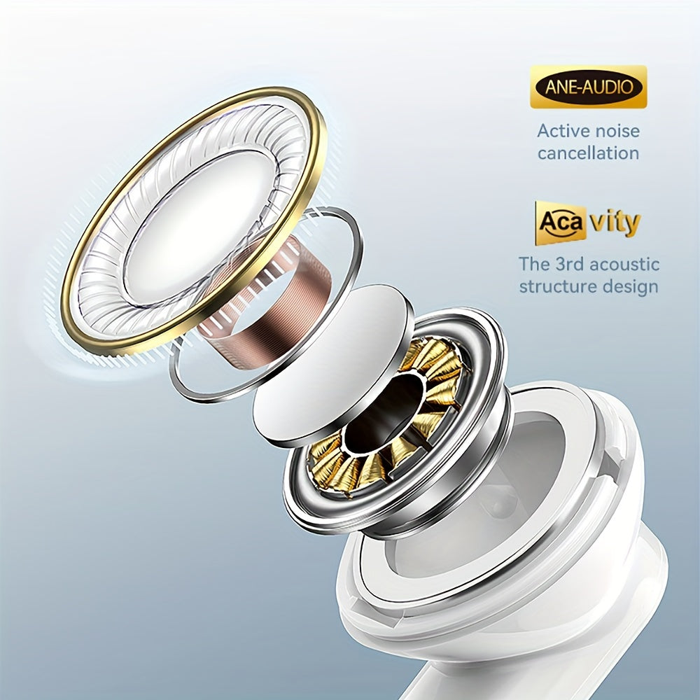 [30H Playback Wireless Earbuds] Wireless Earbuds Active Noise Cancelling Earphones, Wireless 5.2 With Microphone Charging Case, 30 Hours Playback Time, In Ear High Fidelity Stereo Earphones Suitable For IPhone Airpod Pro/Andr