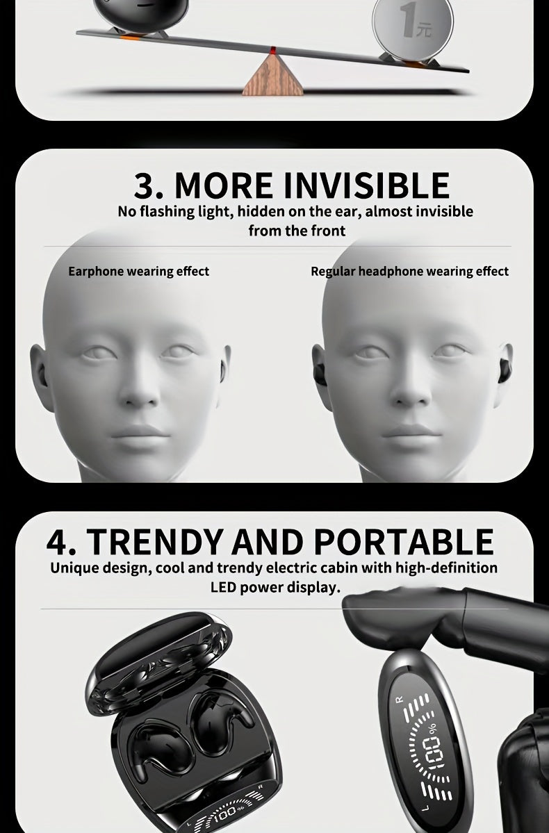 New Ultra-thin And Ultra Small Sleep Earphones With Invisible Dual Ear High-definition Call HIFI Sound Effect, Heavy Bass Running, Listening To Music, Male, Female, Adult, And Child Universal Birthday Gifts