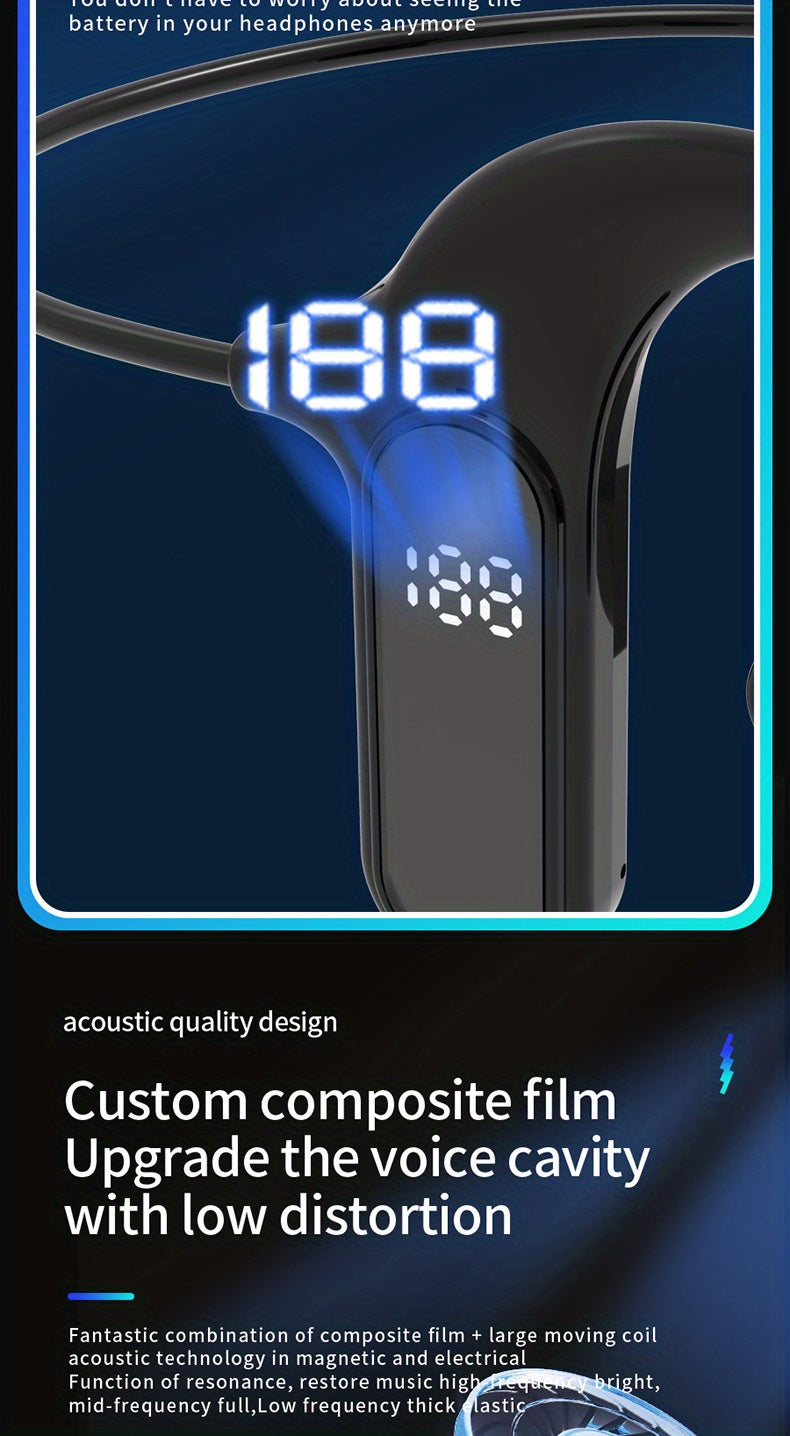 True Wireless Earphones With High-quality Noise Reduction, In Ear Sports Games, Super Long Lifespan, 2024 New Model With Excellent Sound Quality, Equipped With A Digital Display Screen And Removable Memory Card For Playback