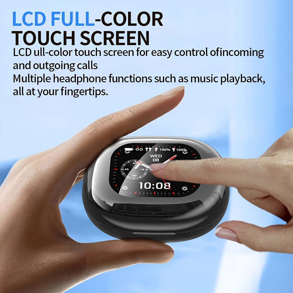 Wireless Earbuds Wireless 5.4, Touch Screen Earbuds, Wireless Earbuds, ENC Noise Cancelling In-Ear Earbuds With Wireless Charging Case LCD Display Deep Bass Earphones