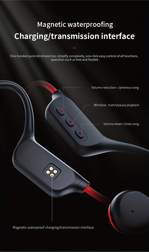 Bone Conduction Wireless Sports Earphones Waterproof Swimming Outdoor Running Exercise Unimpeded Large Capacity 10 Hours High Endurance The First Choice For Sports Enthusiasts