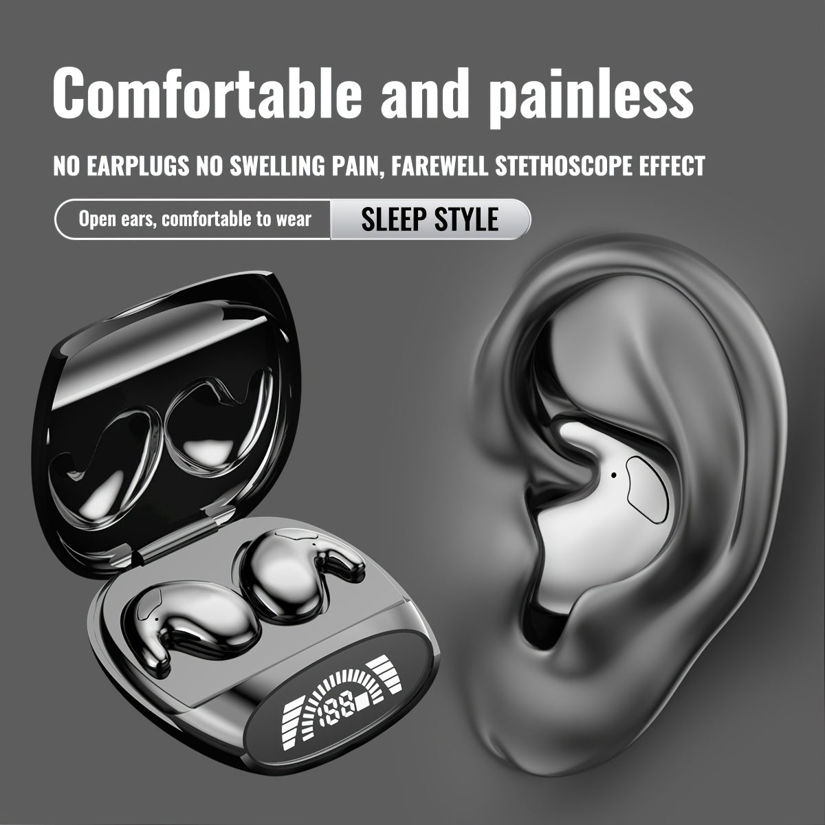 New Ultra-thin And Ultra Small Sleep Earphones With Invisible Dual Ear High-definition Call HIFI Sound Effect, Heavy Bass Running, Listening To Music, Male, Female, Adult, And Child Universal Birthday Gifts