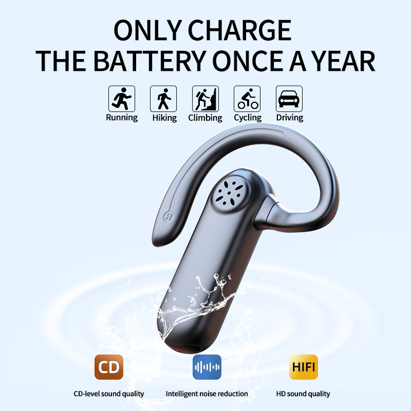 Sport Earphones Air Bone Conduction, Wireless Open Headset Running Headset Noise Reduction With Microphone