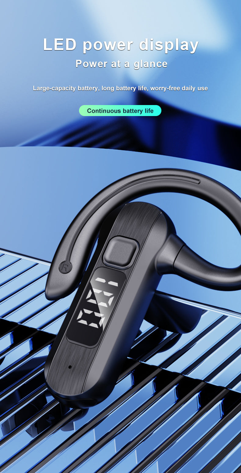 Sport Earphones Air Bone Conduction, Wireless Open Headset Running Headset Noise Reduction With Microphone