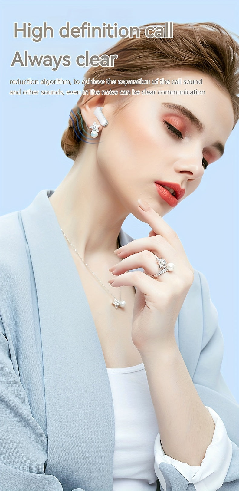 New Wireless Earphones Ultra-long Battery Life Waterproof Sports Game Mini Dual Stereo In-Ear Universal Earbuds