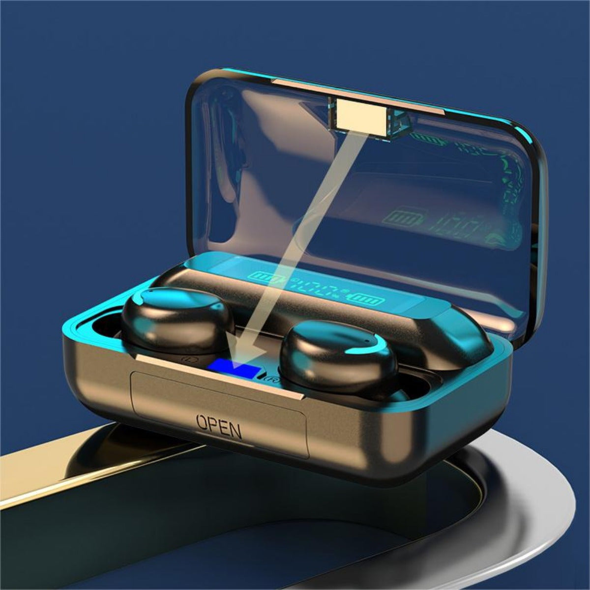 1 Pair TWS Wireless Earbuds, Stereo Sound Headphones, Sport Headset, in Ear Earphones with LED Display Charging Bin, Hi-Fi Stereo Sound, Ergonomic Headset with Touch Control