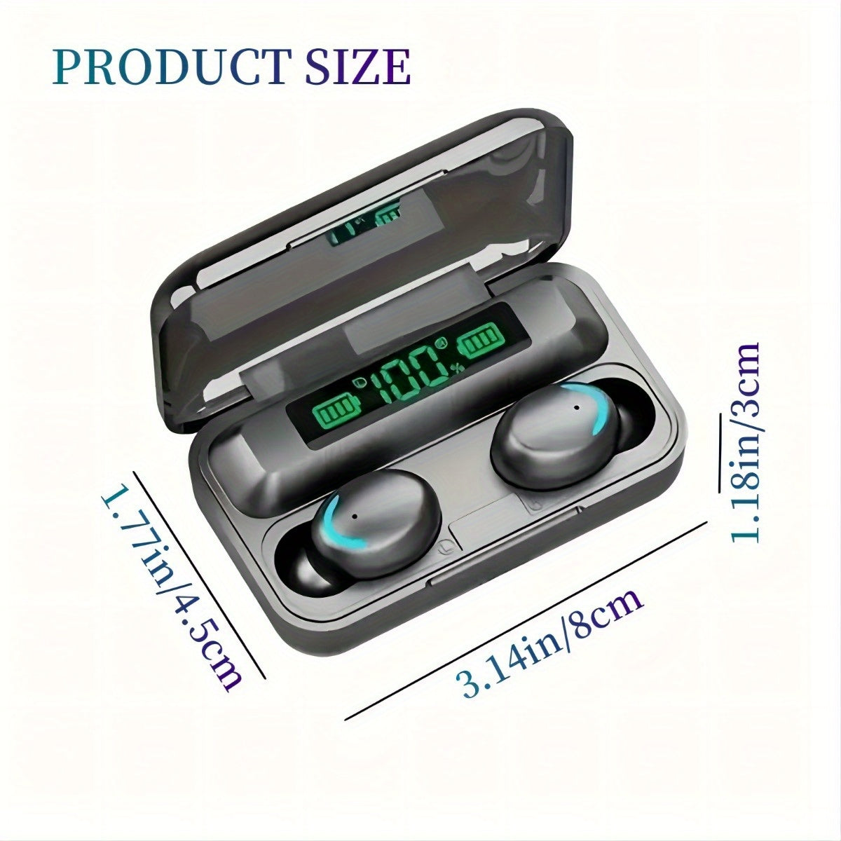 1 Pair TWS Wireless Earbuds, Stereo Sound Headphones, Sport Headset, in Ear Earphones with LED Display Charging Bin, Hi-Fi Stereo Sound, Ergonomic Headset with Touch Control