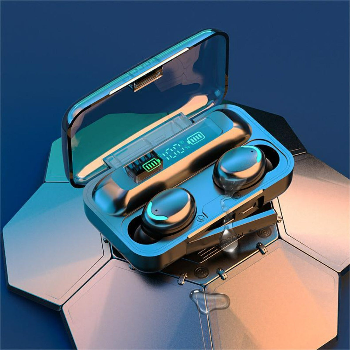 1 Pair TWS Wireless Earbuds, Stereo Sound Headphones, Sport Headset, in Ear Earphones with LED Display Charging Bin, Hi-Fi Stereo Sound, Ergonomic Headset with Touch Control