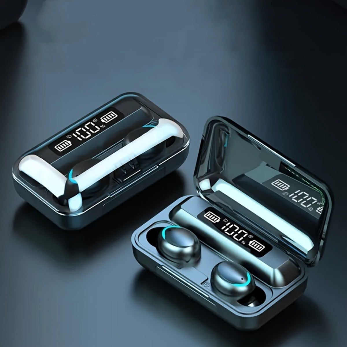 1 Pair TWS Wireless Earbuds, Stereo Sound Headphones, Sport Headset, in Ear Earphones with LED Display Charging Bin, Hi-Fi Stereo Sound, Ergonomic Headset with Touch Control