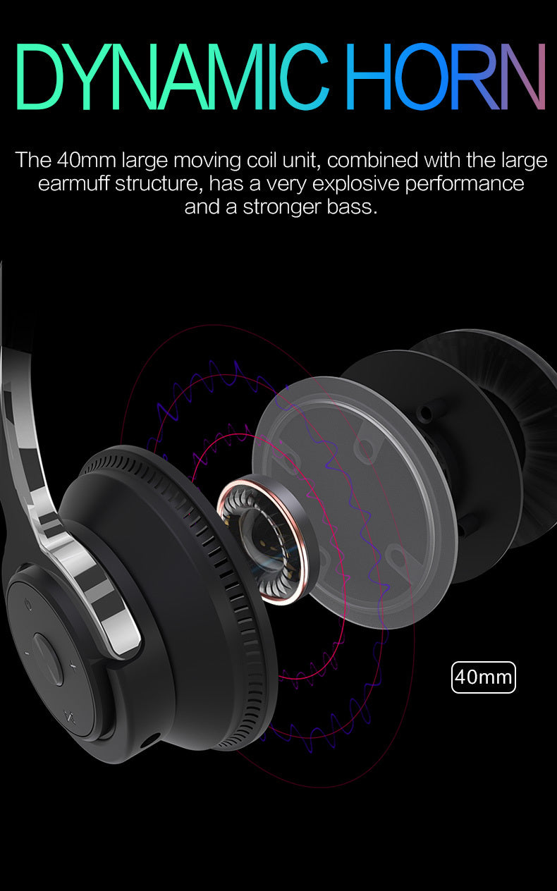 7 Color LED Lights Wireless Foldable Earphones with Microphones, Compatible with Smartphones, PC, and Tablets