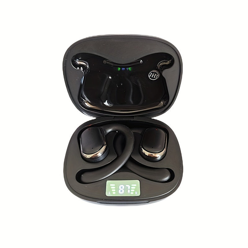 OWS Wireless TWS Audio Earphones With LED Power Display, Sports Ear Directional Sound Transmission, Earphones Supporting 90 Degree Adjustment, Non In Ear Sports Earphones, Game Music HIFI Surround Sound