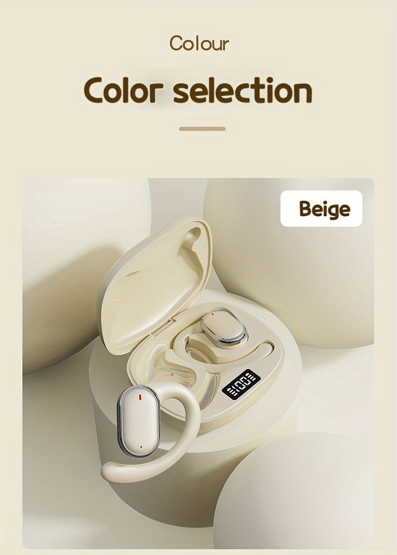 OWS Wireless TWS Audio Earphones With LED Power Display, Sports Ear Directional Sound Transmission, Earphones Supporting 90 Degree Adjustment, Non In Ear Sports Earphones, Game Music HIFI Surround Sound