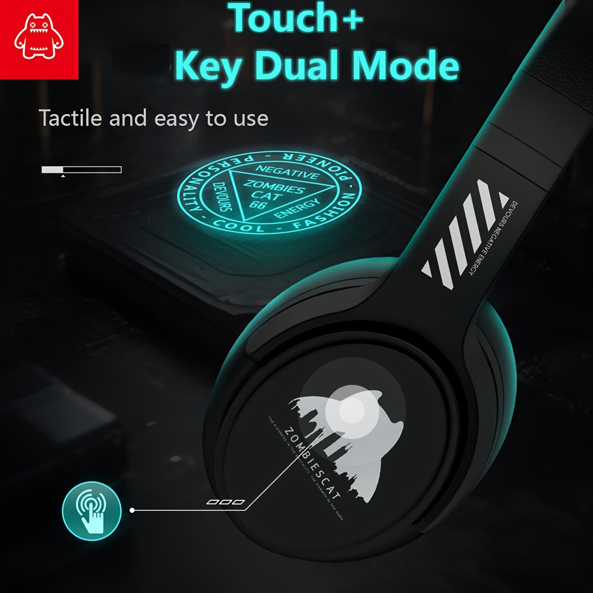 ZOMBIESCAT Wireless Earphones Headworn Wireless Noise Reduction Computer Wired Game 2024 New Ultra Long Range