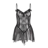 Sexy Sexy Lace Perspective Strap Princess Mesh Nightdress Passion Couple Pure Desire Wind Uniform suit
