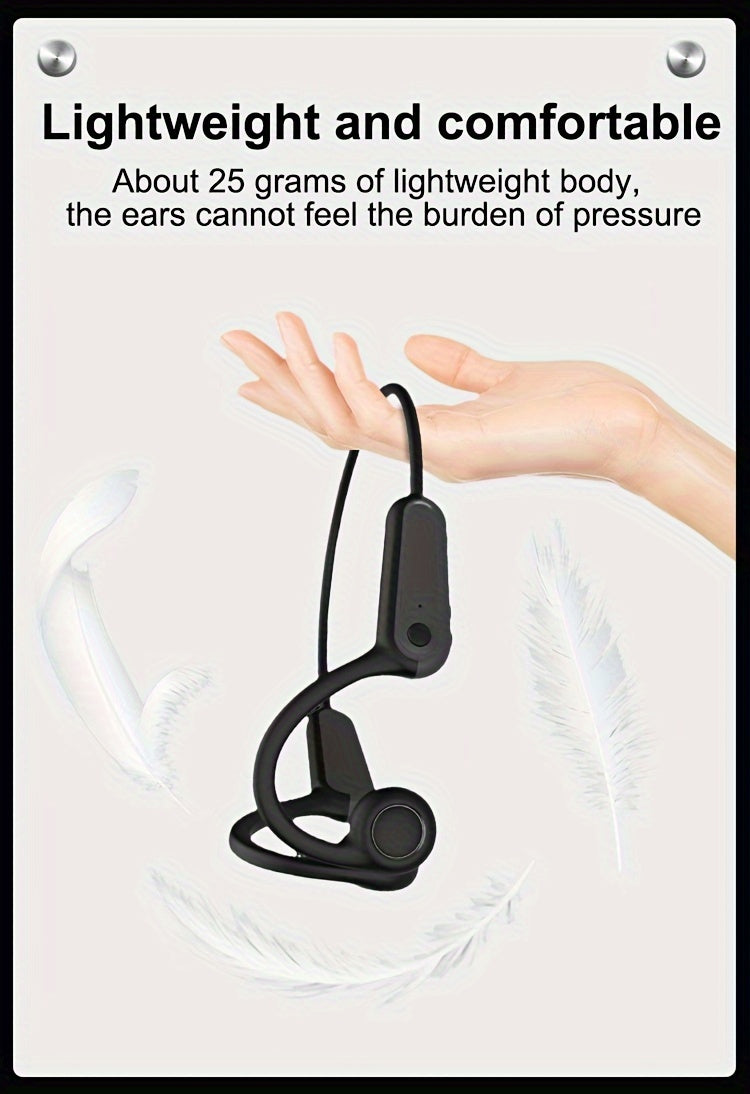 Long Battery Life True Wireless Bone Conduction Earphones 2024 - Open-Ear Design with Built-in Mic, Ideal for Running, Cycling & Driving