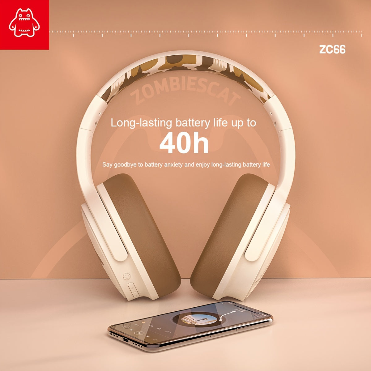 ZOMBIESCAT Wireless Earphones Headworn Wireless Noise Reduction Computer Wired Game 2024 New Ultra Long Range