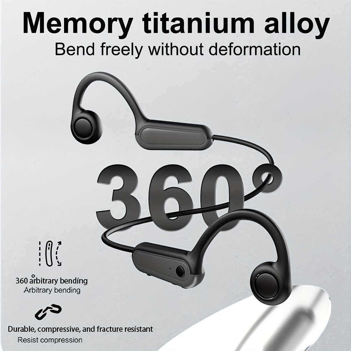 Long Battery Life True Wireless Bone Conduction Earphones 2024 - Open-Ear Design with Built-in Mic, Ideal for Running, Cycling & Driving