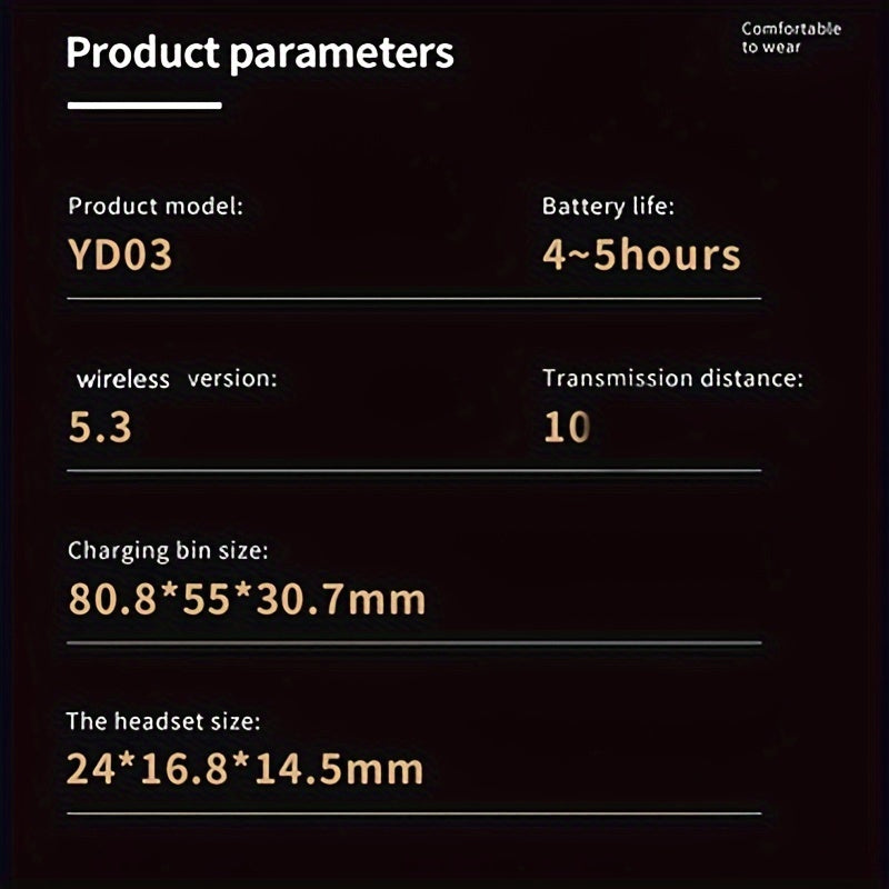 Wireless earphones with mirror digital display, hifi sound quality, high power, emergency charging function for in ear wireless earphones, high-definition voice touch operation, automatic connection to binaural call earphones