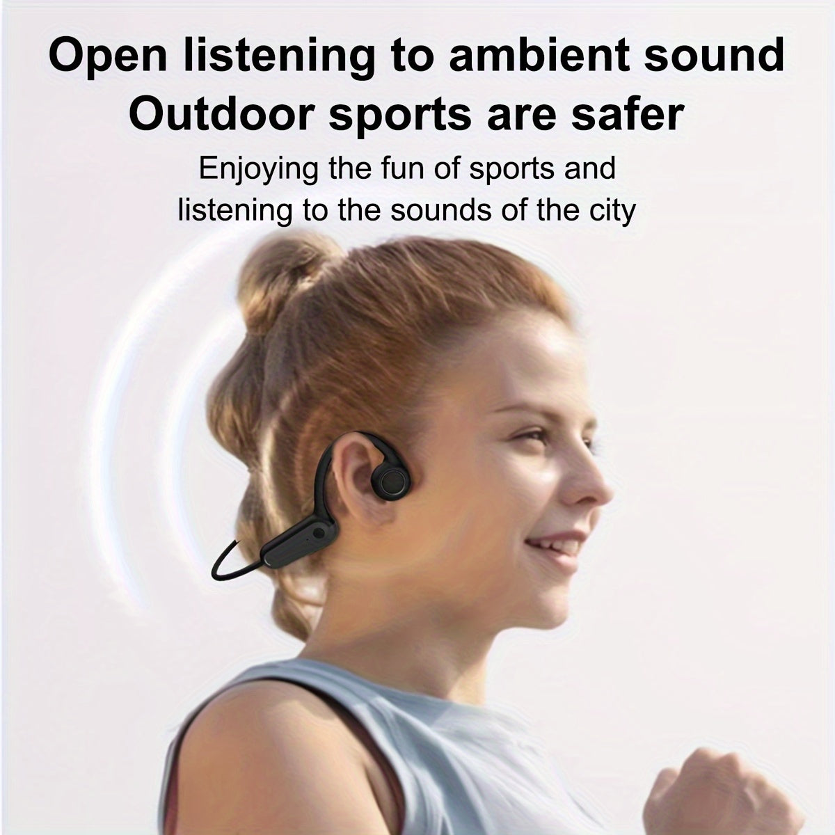 Long Battery Life True Wireless Bone Conduction Earphones 2024 - Open-Ear Design with Built-in Mic, Ideal for Running, Cycling & Driving