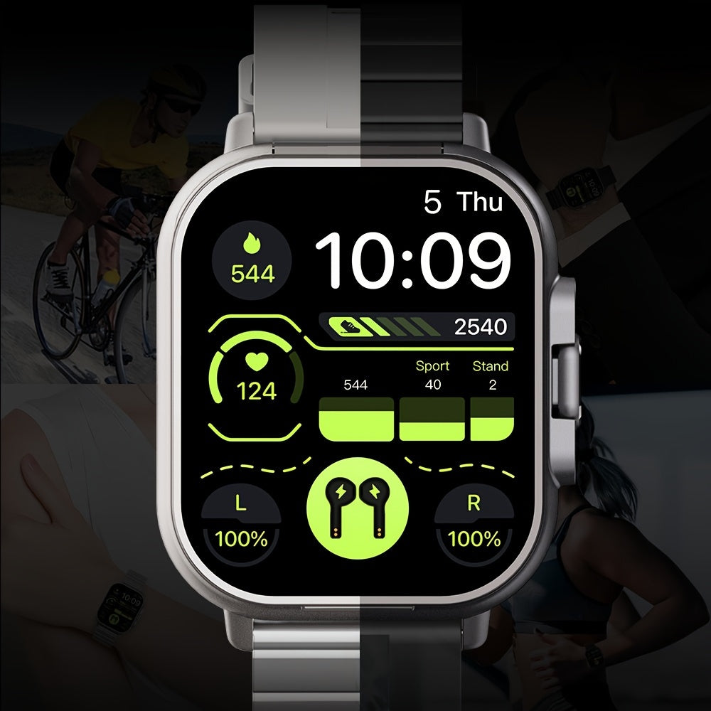 Two-in-One Wireless Earphone Watch - Smartwatch with Built-in Earphones, Multi-functional Sports Features, and Quick Call Answering - Convenient, Sweat-Resistant, and Stylish