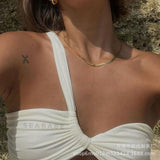 Single-shoulder lace-up swimsuit bikini