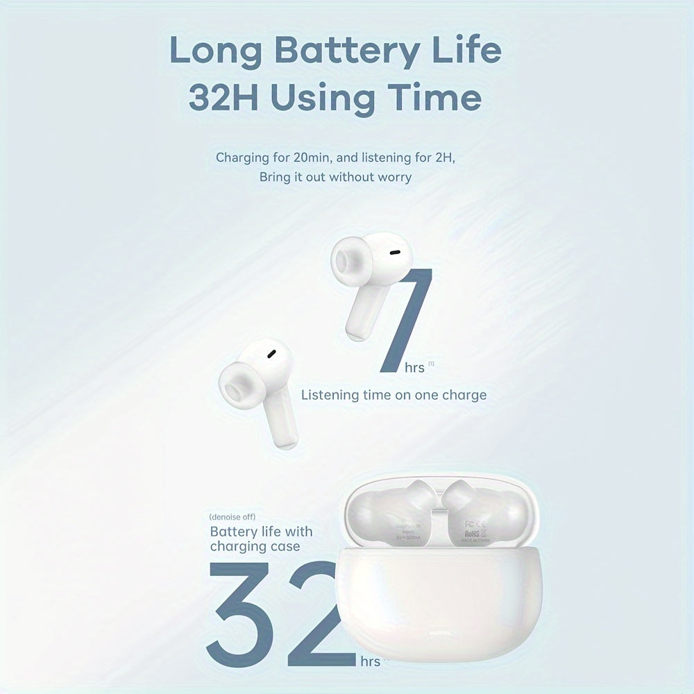 Wireless Earbuds Active Noise Cancelling Earphones, Wireless 5.2 With Microphone Charging Case, 30 Hours Playback Time, In Ear High Fidelity Stereo Earphones Suitable For IPhone Airpod Pro/Android