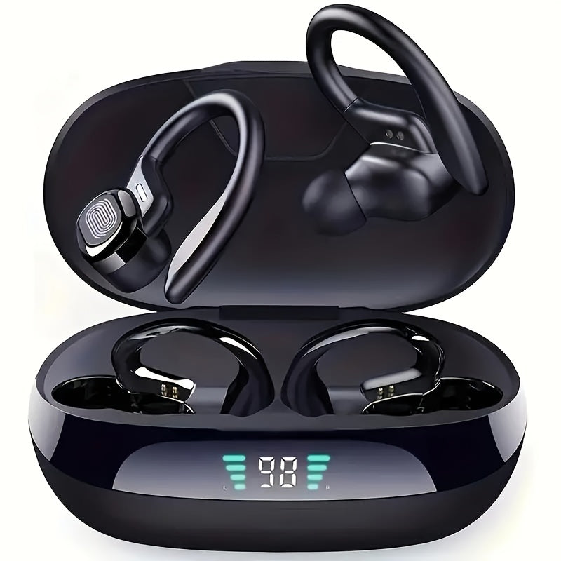 Wireless Earbuds with Touch Control, Volume Control, Condenser Mic, Type-C Charging, 300mAh Lithium Polymer Battery, USB Charged, ≤36V, 0.05-0.5W Power, Open-Back Earphones for Android/iOS Smartphones, with No Quick Charge,