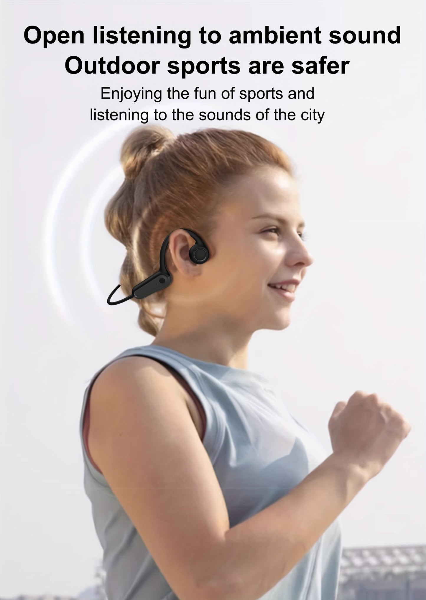 Long Battery Life True Wireless Bone Conduction Earphones 2024 - Open-Ear Design with Built-in Mic, Ideal for Running, Cycling & Driving