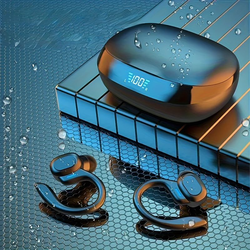 Wireless Earbuds with Touch Control, Volume Control, Condenser Mic, Type-C Charging, 300mAh Lithium Polymer Battery, USB Charged, ≤36V, 0.05-0.5W Power, Open-Back Earphones for Android/iOS Smartphones, with No Quick Charge,