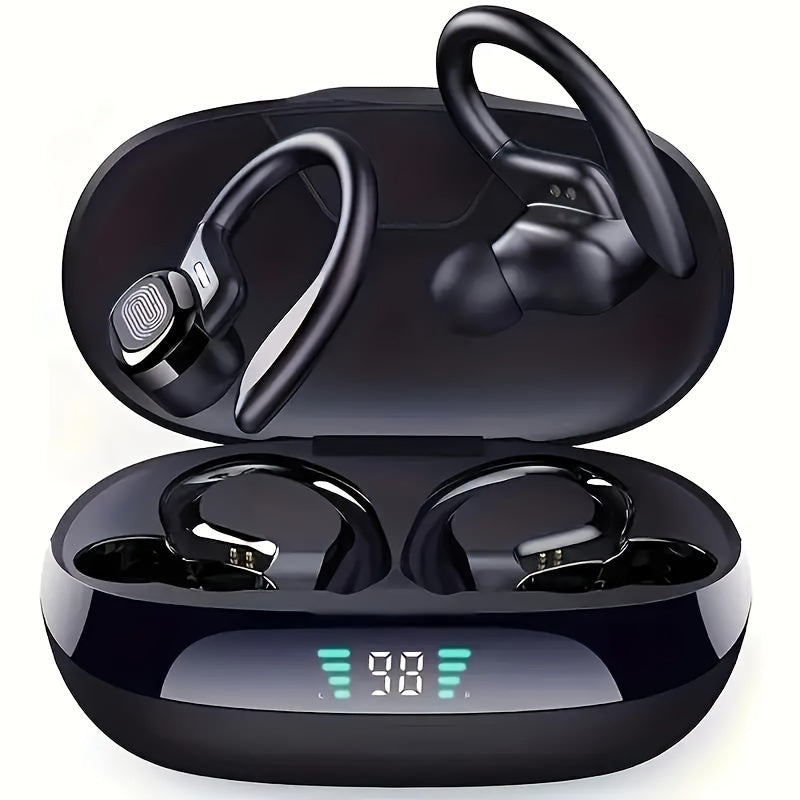Noise Cancelling Waterproof Wireless Earphones With Charging Case Charging Display For Android/IOS Smartphones Stereo Earphones With Microphone Auto Pairing Long Lasting Battery Life