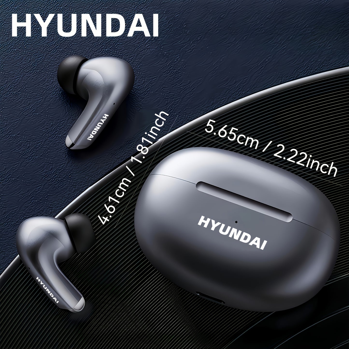 HYUNDAI LP5 Wireless In-Ear Earphones with Low-Accent Surround Sound & Noise Reduction, 1, 5W High-Quality Sound, 8H Playtime, Compact Design for Music, Sports, Commuting - Type-C Charging, Wireless Earbuds, Commuting Audio G