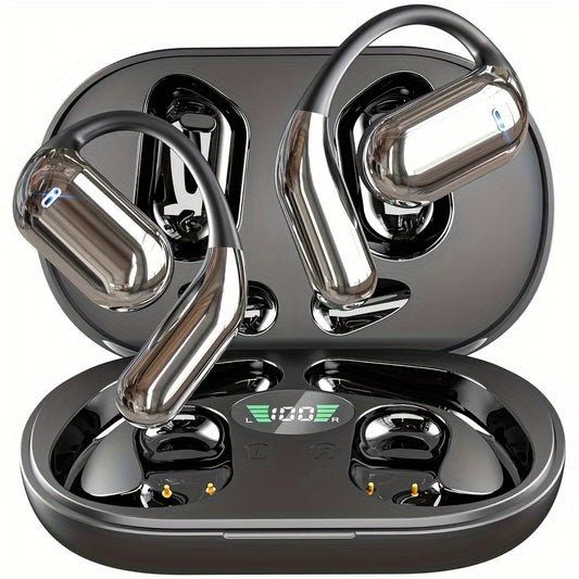 New Sports Wireless Earphones With High Sound Quality, Wireless 5.4 Earphones With Ear Hooks, Sports 50H Earphones, Wireless Earphones, Earphones With High-definition Stereo, LED Display In Black