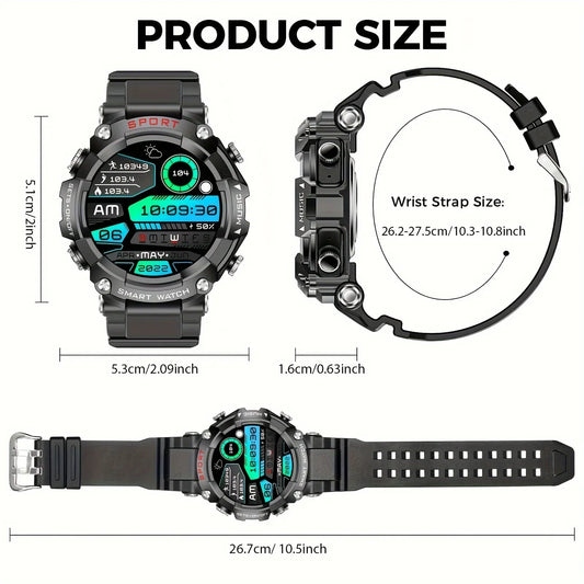 XAXRE Smart Watch With Built-In Earphones, In Ear Comfort In Ear Earphones, Long-Lasting And Painless, 1.52-Inch Screen Smart Watch, 400mAh Large Capacity Battery, Smart Watch Supporting Multiple Languages, Receiving Messages - Wear444